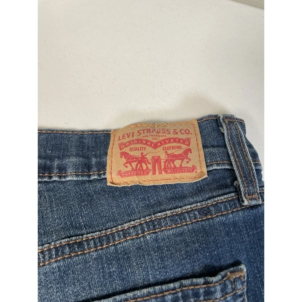Women's LEVI'S Shorts 30 Blue Denim Jean Long Western Retro Levis‎ Summer Casual
